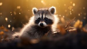 Raccoon in the spring